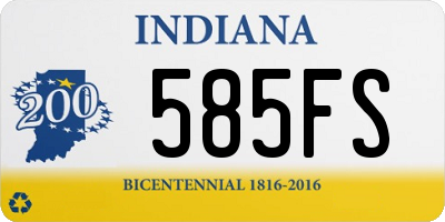 IN license plate 585FS