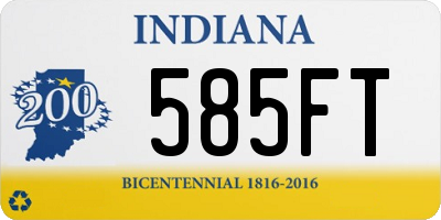 IN license plate 585FT