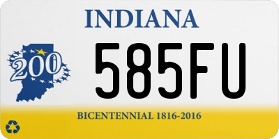 IN license plate 585FU