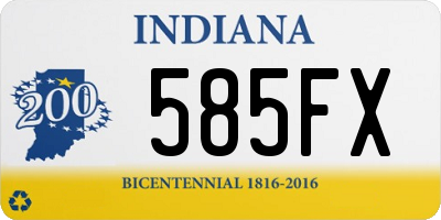 IN license plate 585FX