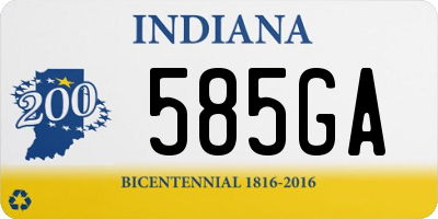 IN license plate 585GA