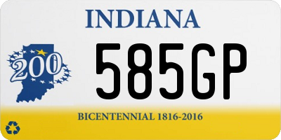 IN license plate 585GP