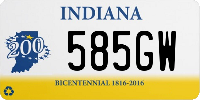 IN license plate 585GW