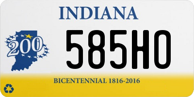 IN license plate 585HO