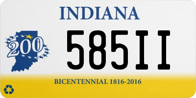 IN license plate 585II