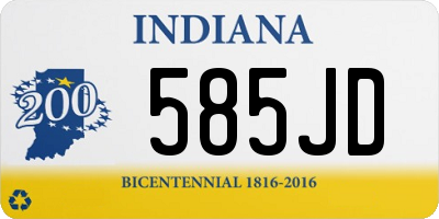 IN license plate 585JD