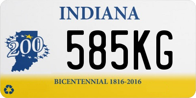 IN license plate 585KG