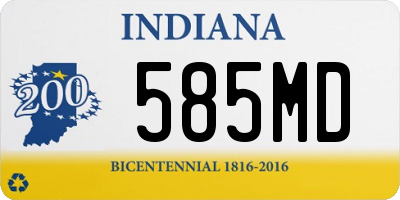 IN license plate 585MD