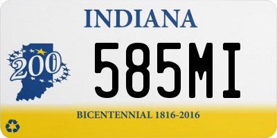 IN license plate 585MI