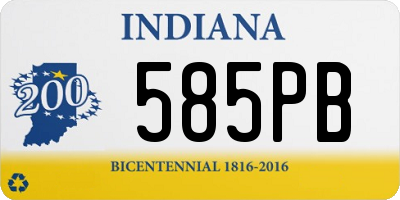 IN license plate 585PB