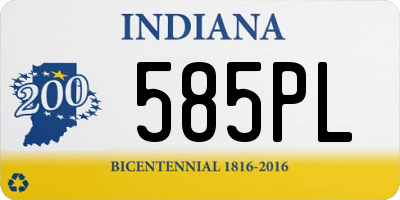 IN license plate 585PL