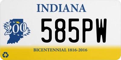 IN license plate 585PW