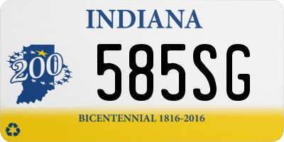 IN license plate 585SG