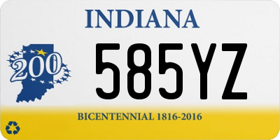 IN license plate 585YZ