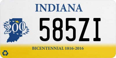 IN license plate 585ZI