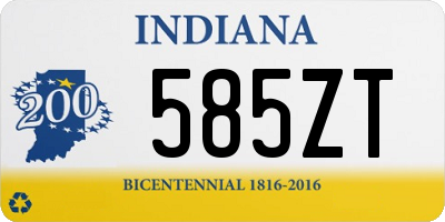 IN license plate 585ZT