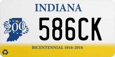 IN license plate 586CK