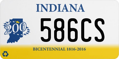 IN license plate 586CS