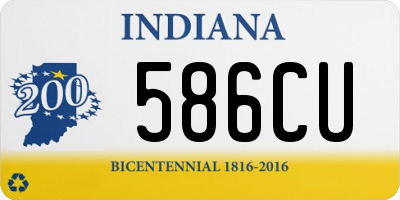 IN license plate 586CU