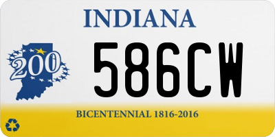 IN license plate 586CW