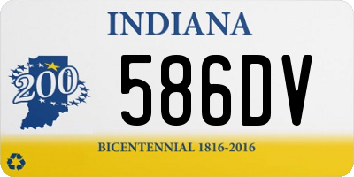 IN license plate 586DV