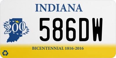 IN license plate 586DW