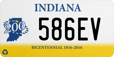 IN license plate 586EV