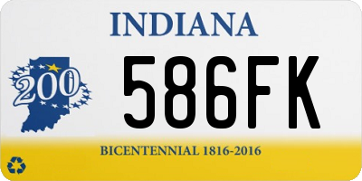 IN license plate 586FK