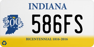 IN license plate 586FS