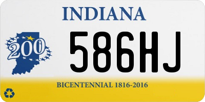 IN license plate 586HJ