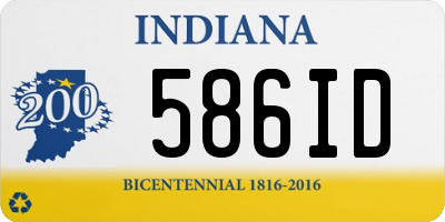 IN license plate 586ID
