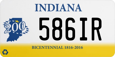 IN license plate 586IR