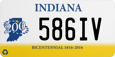 IN license plate 586IV