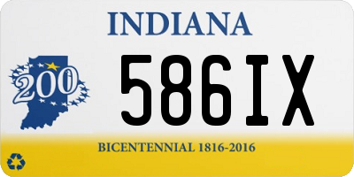 IN license plate 586IX