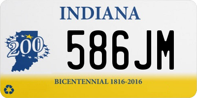 IN license plate 586JM