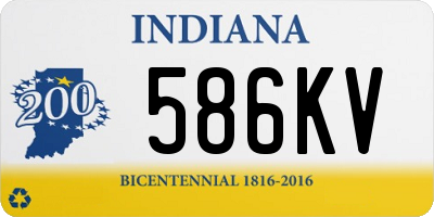 IN license plate 586KV