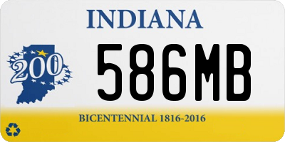 IN license plate 586MB
