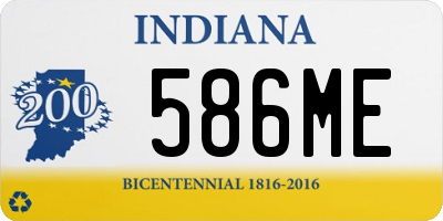 IN license plate 586ME