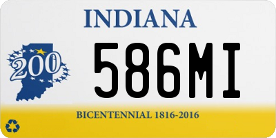 IN license plate 586MI