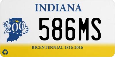 IN license plate 586MS