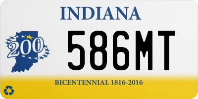 IN license plate 586MT