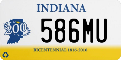 IN license plate 586MU