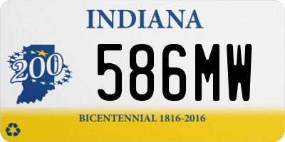 IN license plate 586MW