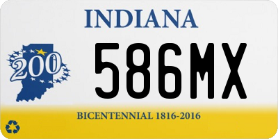 IN license plate 586MX