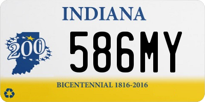IN license plate 586MY
