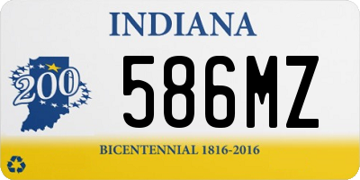 IN license plate 586MZ