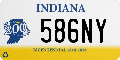 IN license plate 586NY