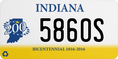 IN license plate 586OS