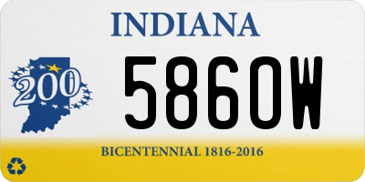 IN license plate 586OW