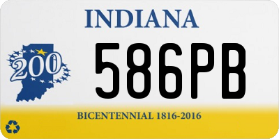 IN license plate 586PB